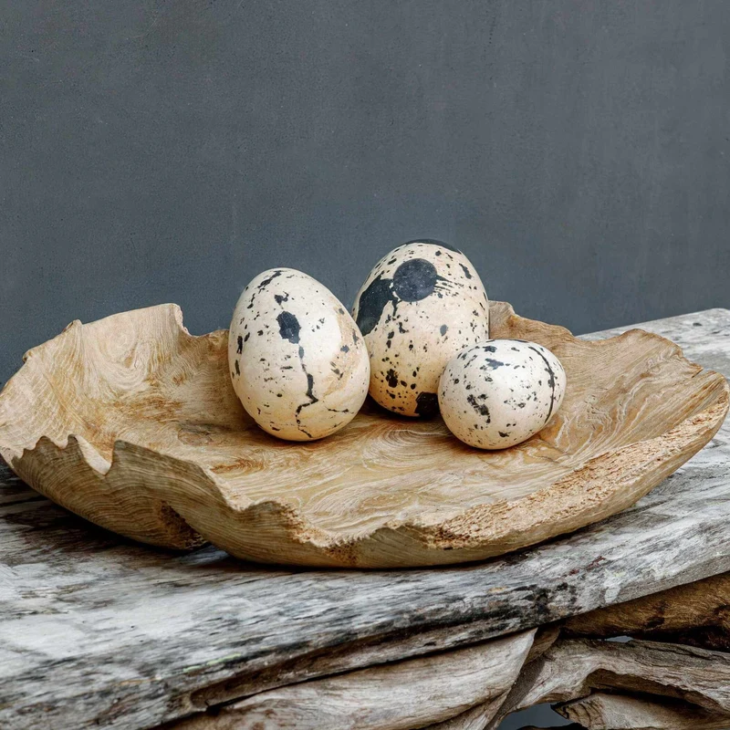 Nest Trio Indoor-Outdoor Stone Eggs, Set of 3