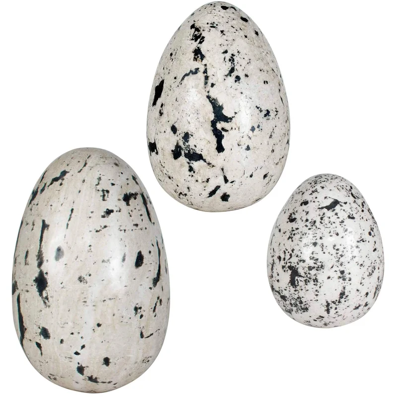 Nest Trio Indoor-Outdoor Stone Eggs, Set of 3