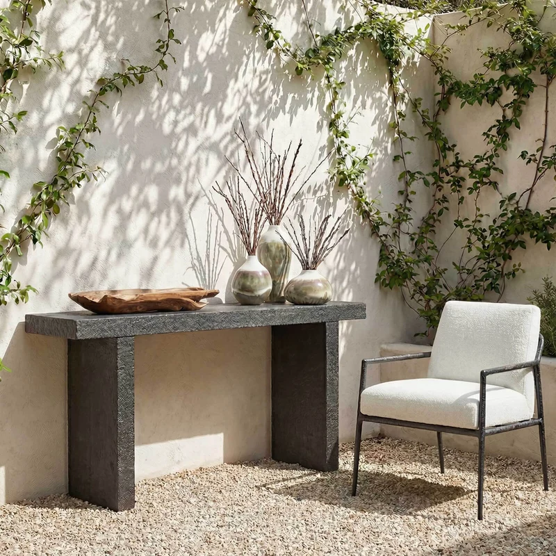 Hagan Indoor-Outdoor Console Table in Slate