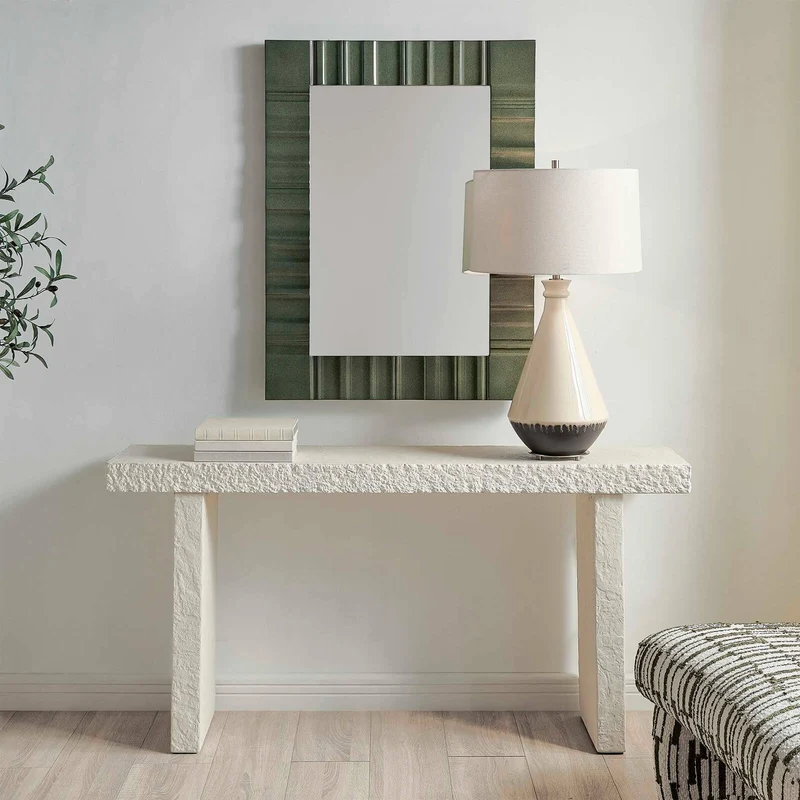Hagan Indoor-Outdoor Console Table in Limestone