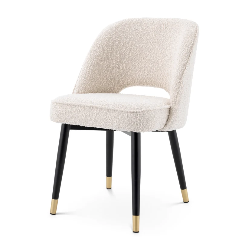 Dining Chair Cliff set of 2 Bouclé cream