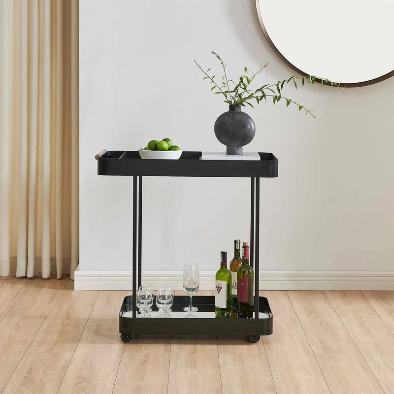 Vesper Iron Bar Cart in Black