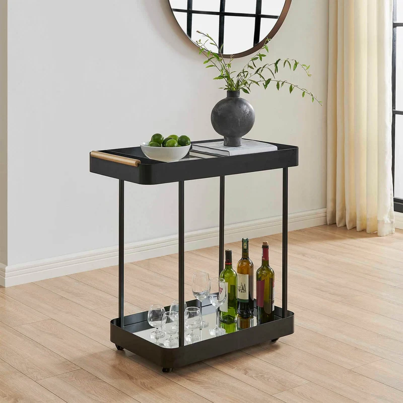 Vesper Iron Bar Cart in Black