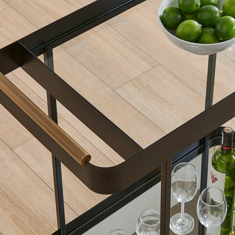 Vesper Iron Bar Cart in Black