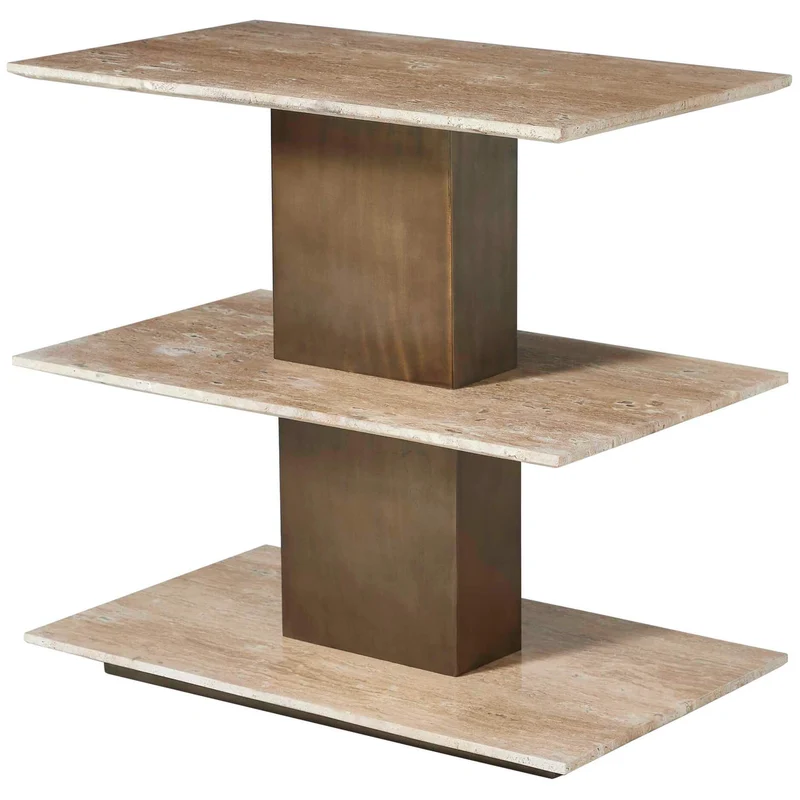 Travertini 3 Tiered Accent Table