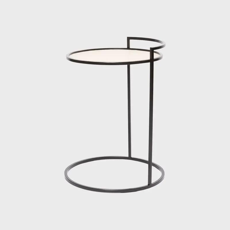 Cocktail Table Round Pumice Leather