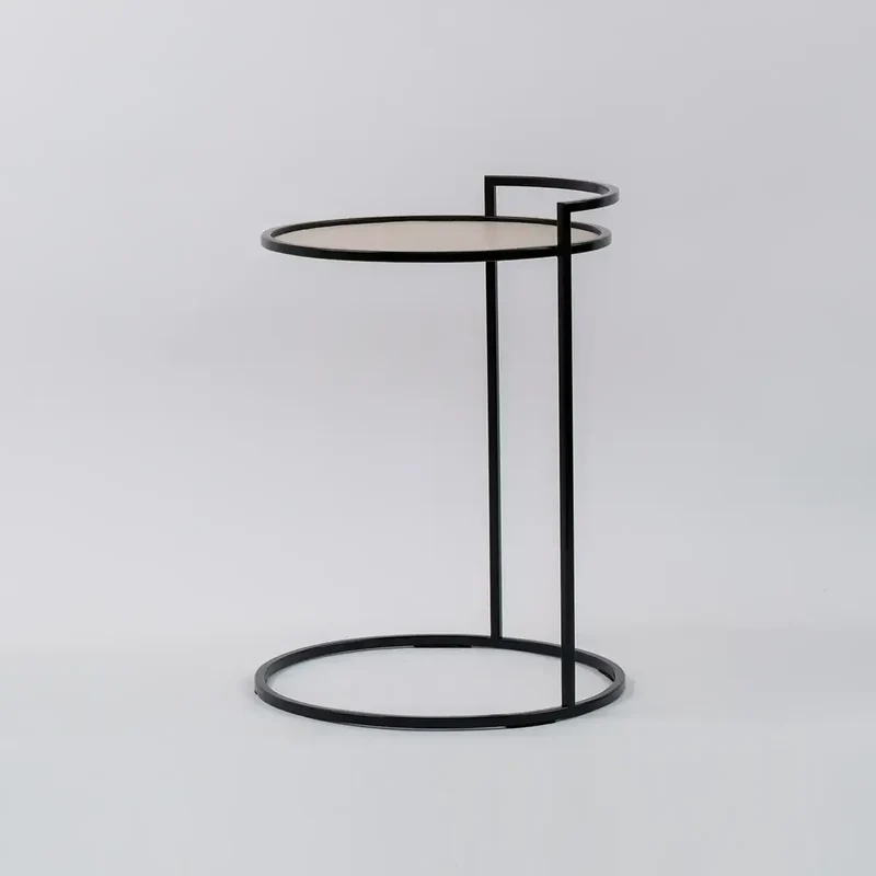 Cocktail Table Round Pumice Leather