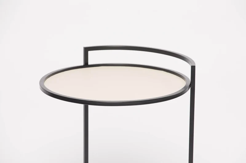 Cocktail Table Round Pumice Leather