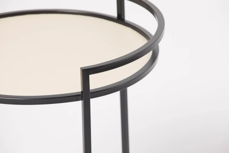 Cocktail Table Round Pumice Leather