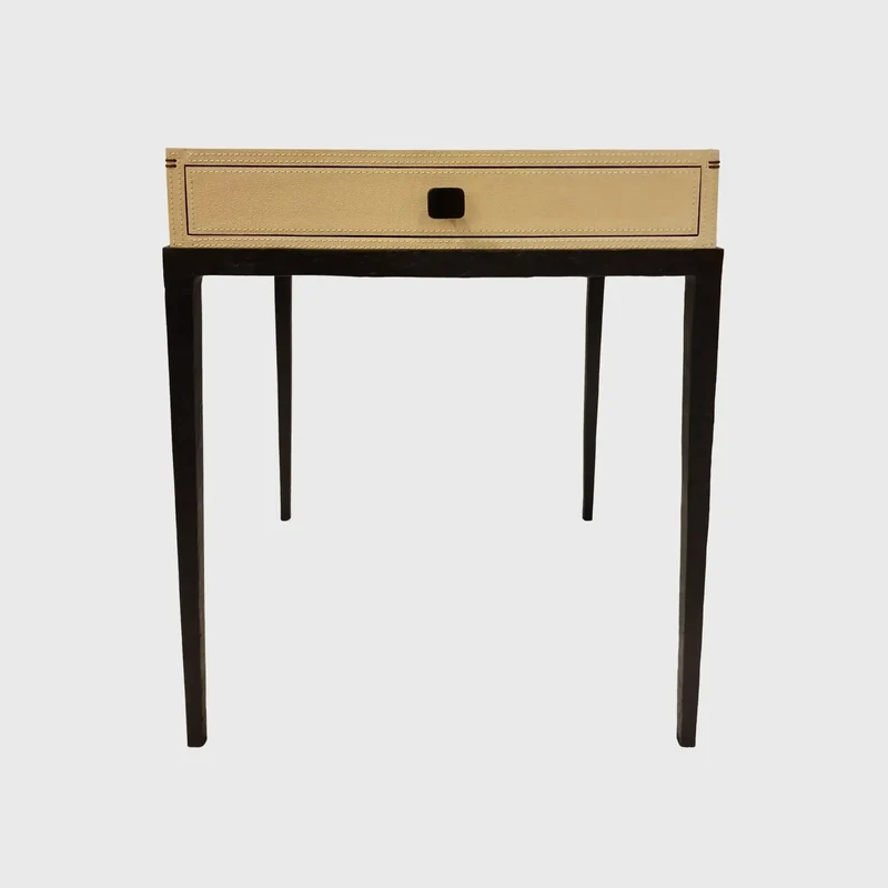 Taper Side Table Bronze Pumice Leather