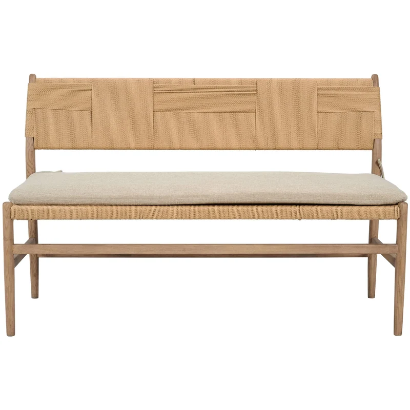 Radford Bench with Fabric Seat Cushion