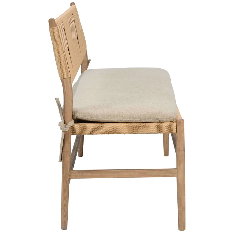 Radford Bench with Fabric Seat Cushion