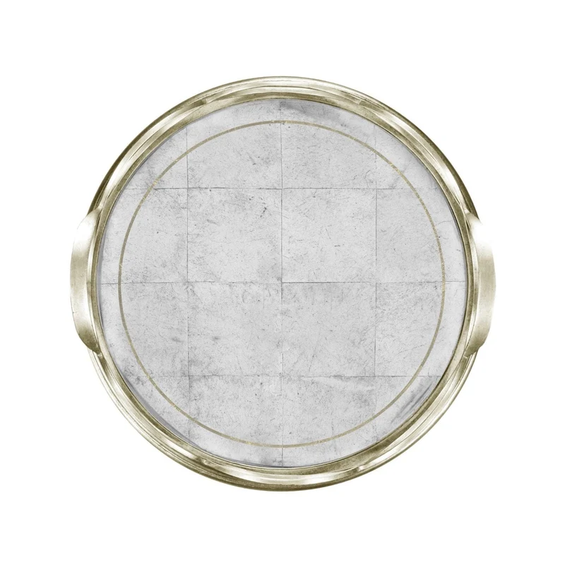 Round Tray Interlaced in Eglomise - Silver