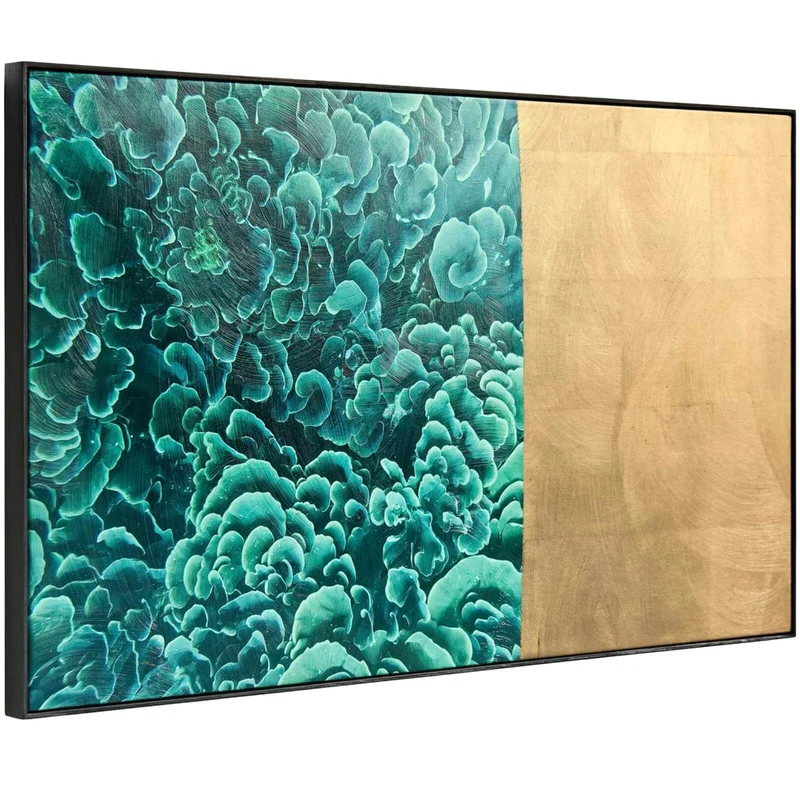 Emerald Coral Framed Canvas