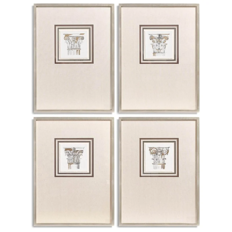 Corinthian Light Framed Prints - Set of 4