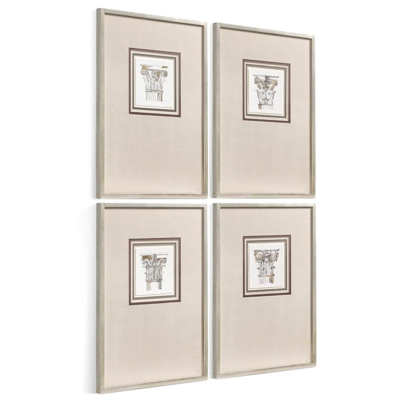 Corinthian Light Framed Prints - Set of 4