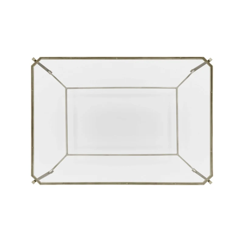 Coffee Table Contemporary with Glass Top - Silver