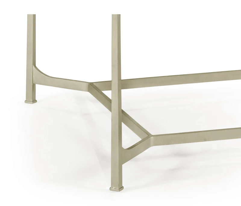 Coffee Table Contemporary with Glass Top - Silver