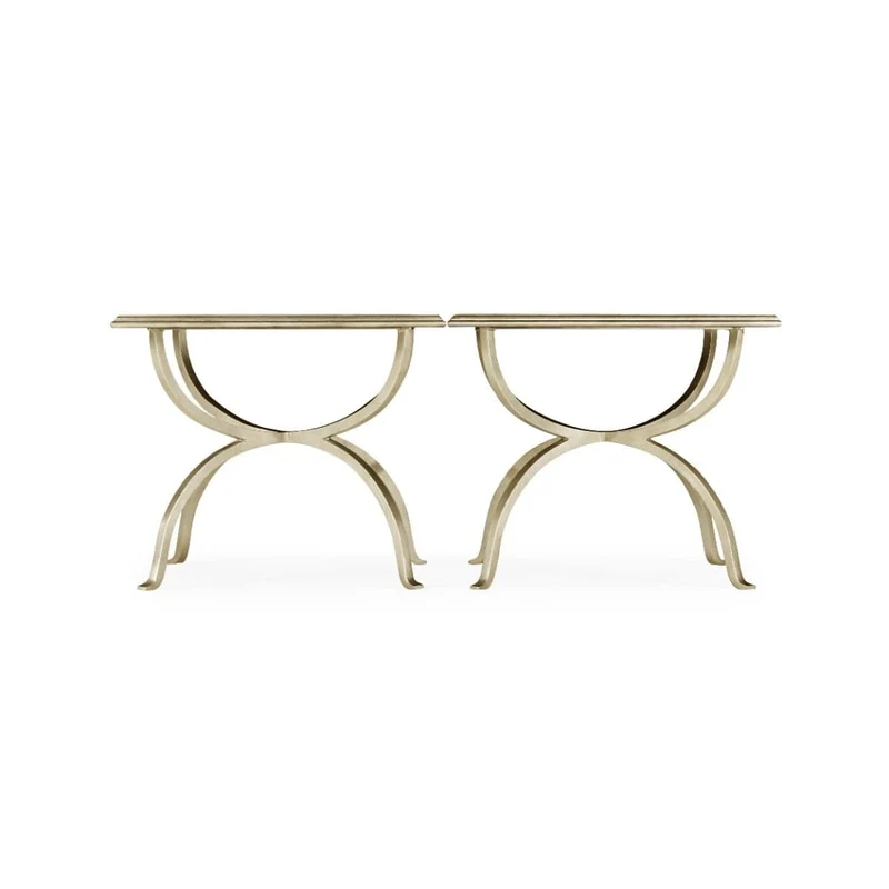 Coffee Table Contemporary Set of 2 - Silver