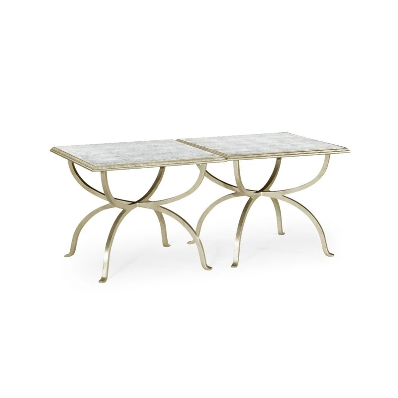 Coffee Table Contemporary Set of 2 - Silver