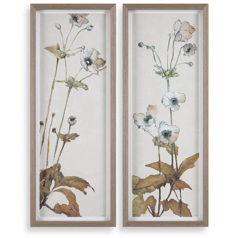 Garden Study Framed Floral Prints - Set of 2
