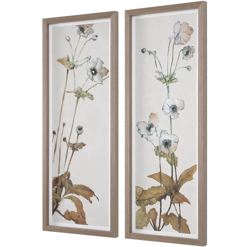 Garden Study Framed Floral Prints - Set of 2