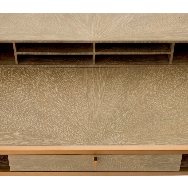 Desk Highland - Oak Veneer & Brushed Brass