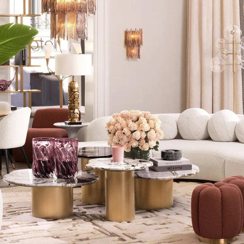 Side Table Shapiro Brushed brass finish