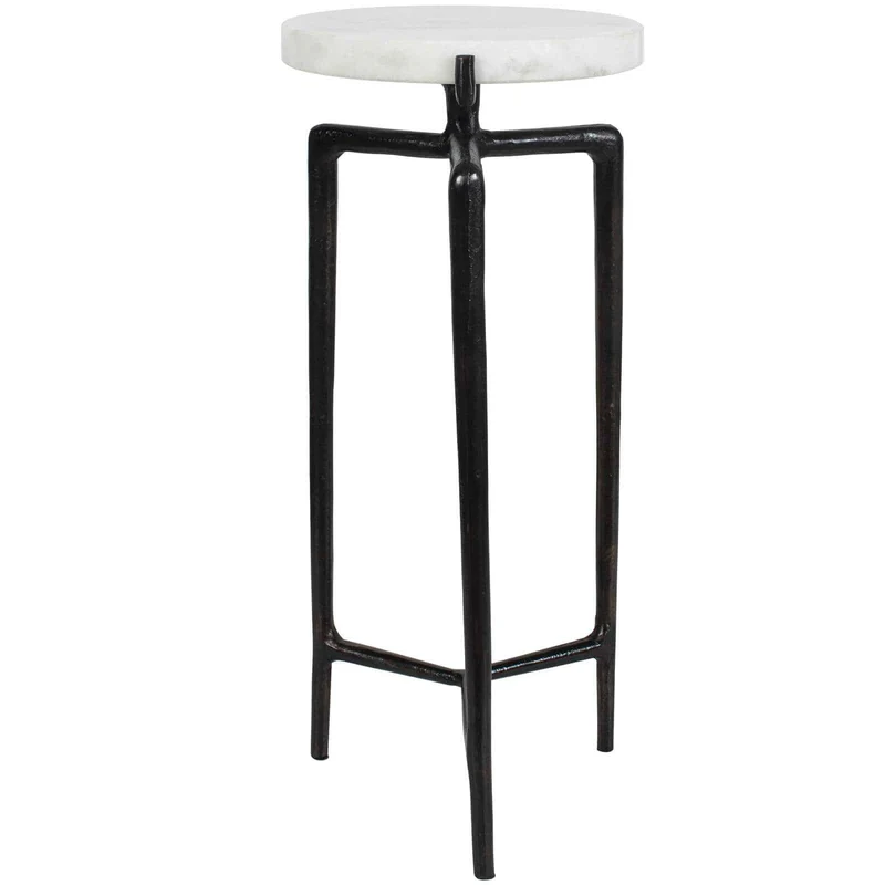 Tobias White Marble Slab Drink Table
