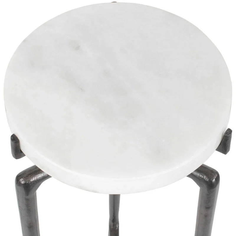 Tobias White Marble Slab Drink Table