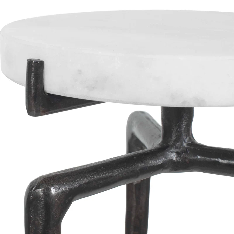 Tobias White Marble Slab Drink Table