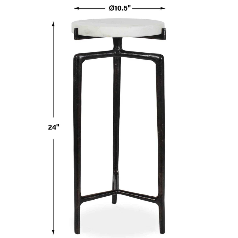 Tobias White Marble Slab Drink Table
