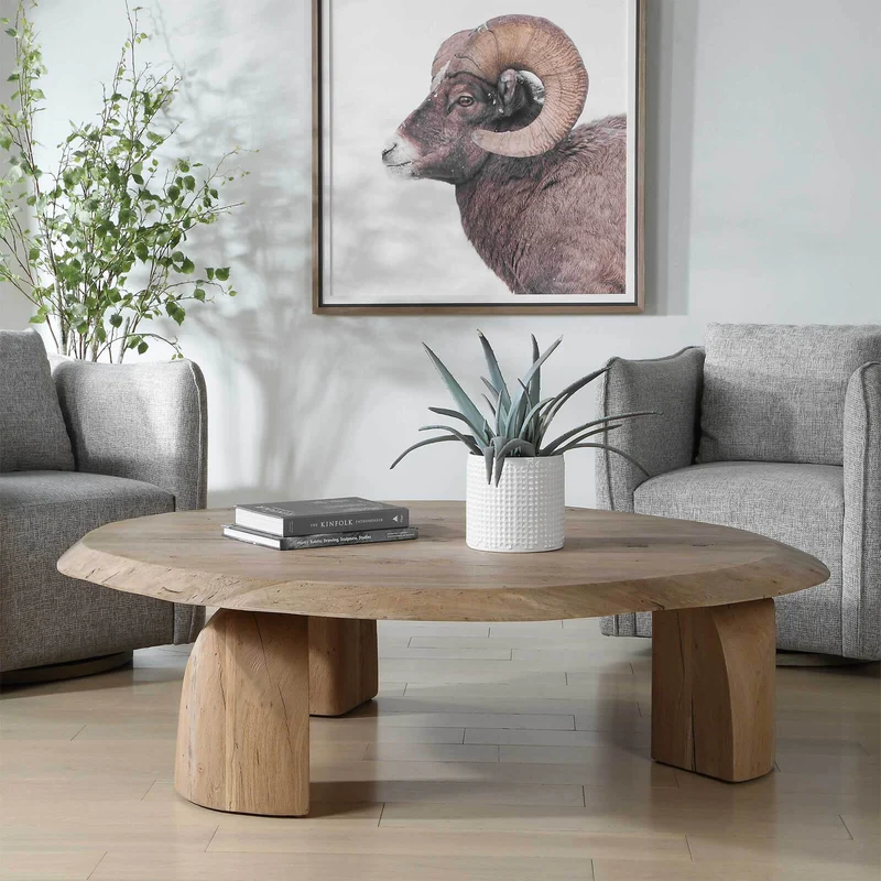 Tiernan Reclaimed Oak Round Coffee Table