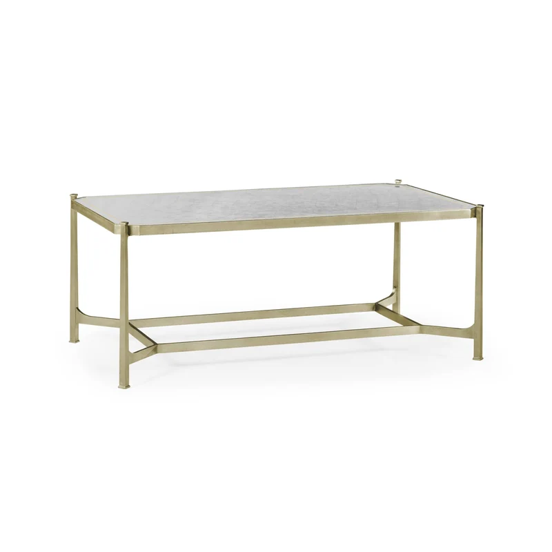 Rectangular Coffee Table Contemporary in Eglomise - Silver