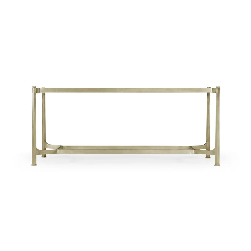 Rectangular Coffee Table Contemporary in Eglomise - Silver
