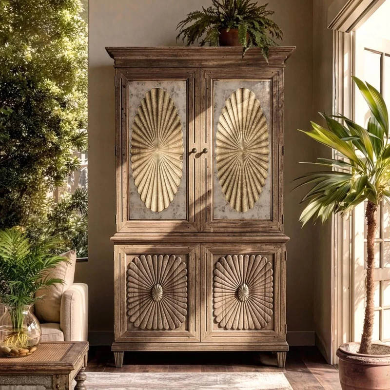 Palm Court Starburst Bar Cabinet