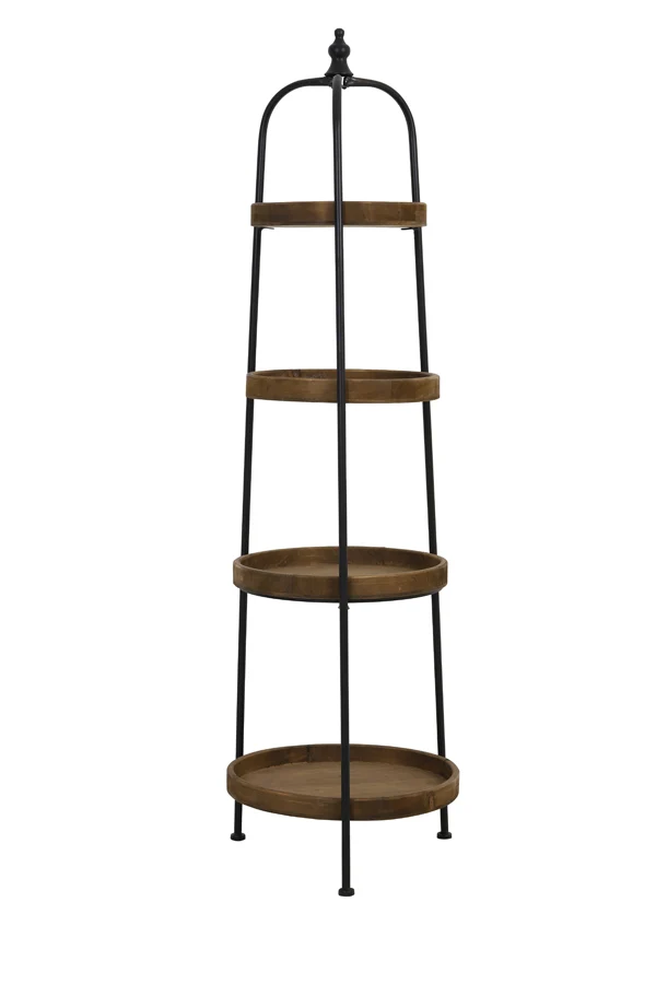Stand 4 layers 48x167 cm KARSON wood+black