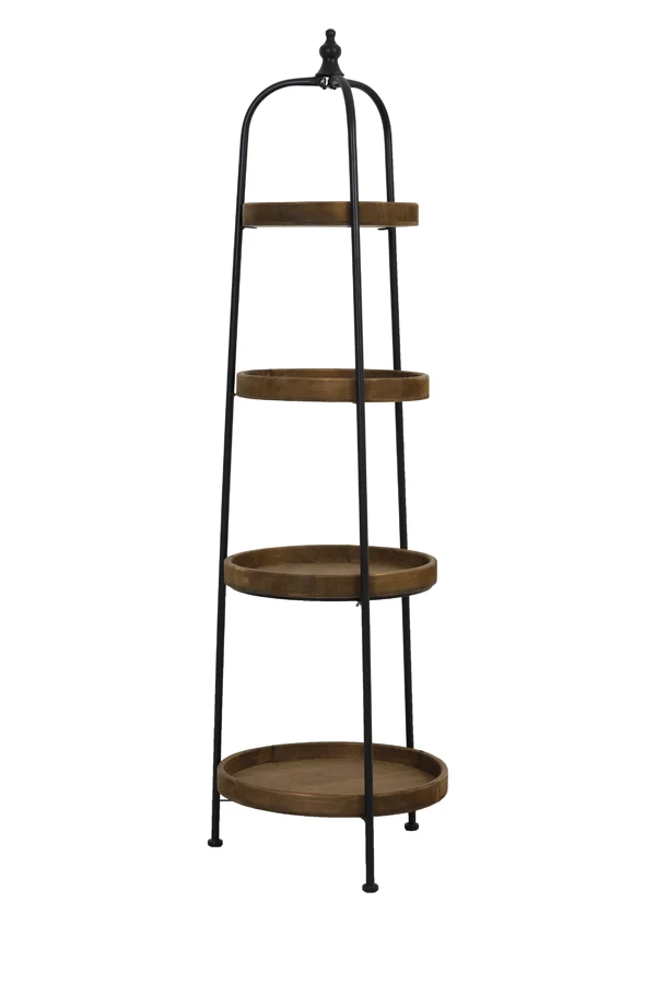 Stand 4 layers 48x167 cm KARSON wood+black