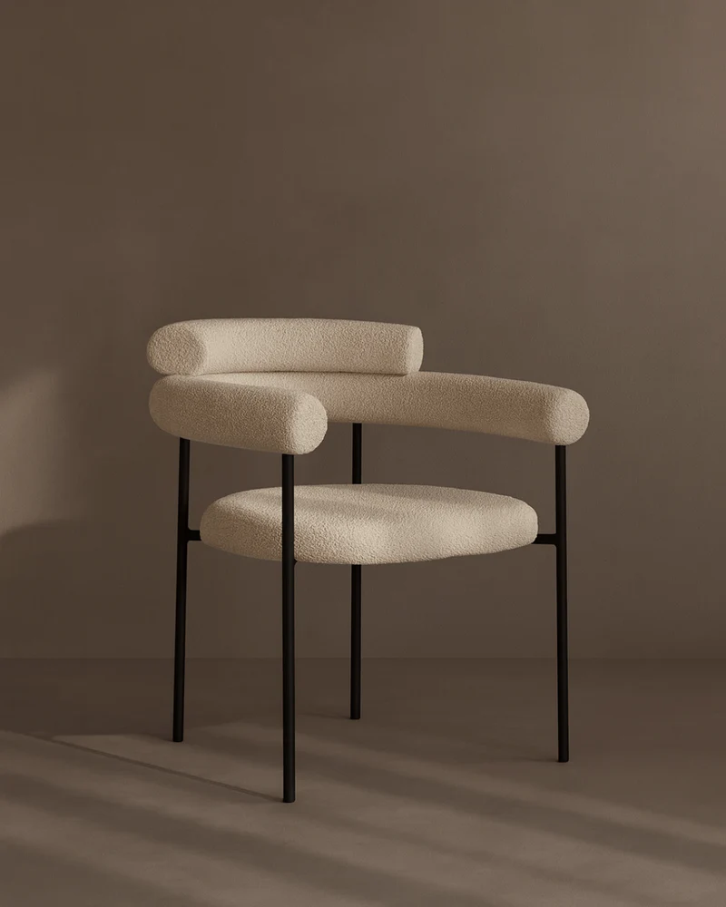 Alita Dining Chair - Chex Polar Bouclé | OUTLET