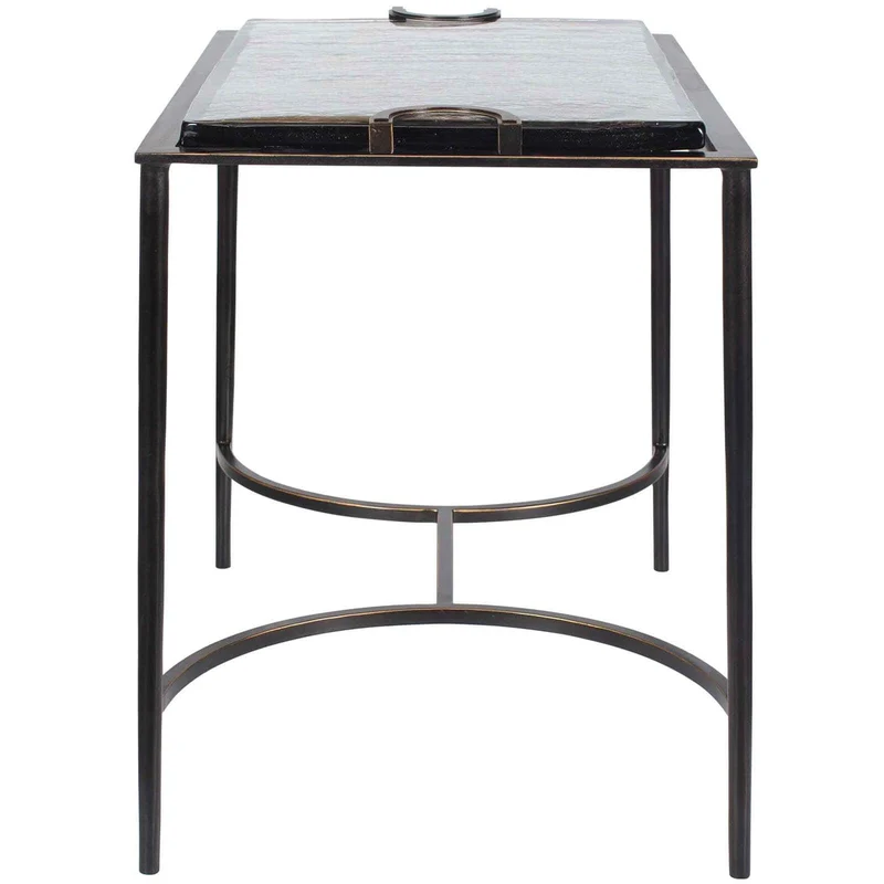Eisen Textured Glass Side Table