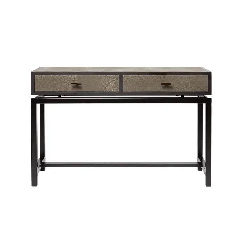 Bertie Console 2 Drawer Shagreen Leather