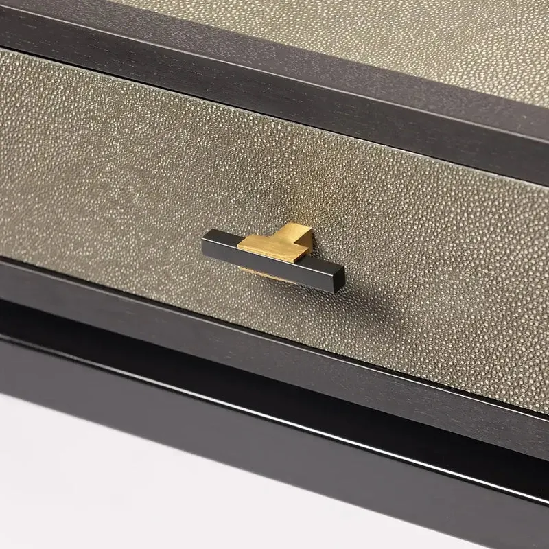Bertie Console 2 Drawer Shagreen Leather