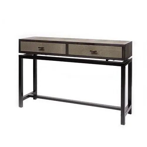 Bertie Console 2 Drawer Shagreen Leather