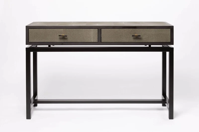 Bertie Console 2 Drawer Shagreen Leather