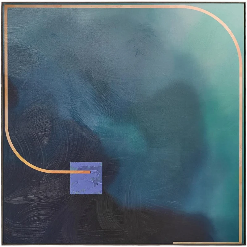 Aqua Wash Framed Canvas