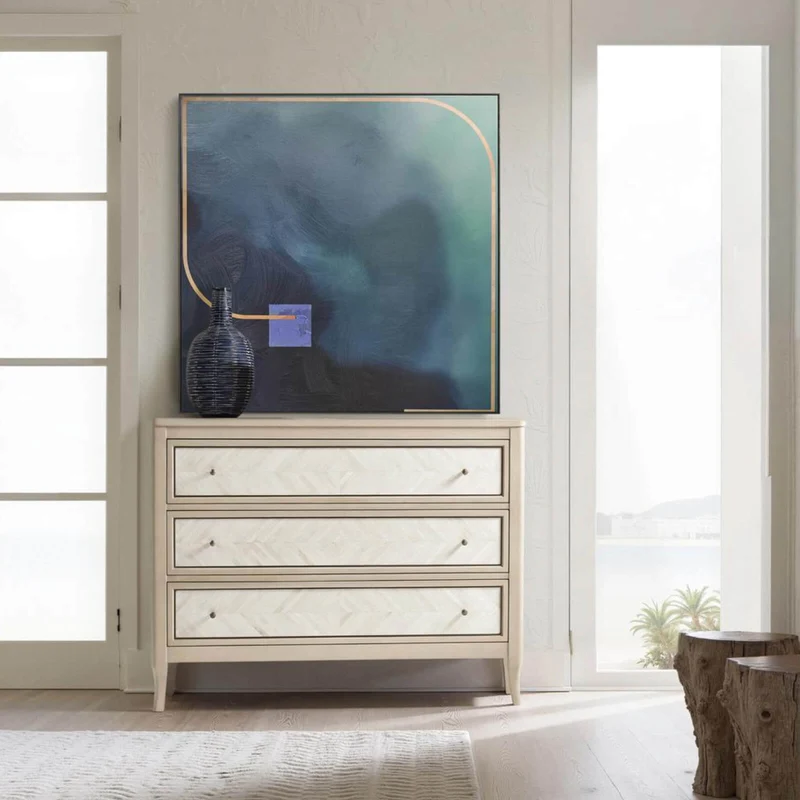 Aqua Wash Framed Canvas