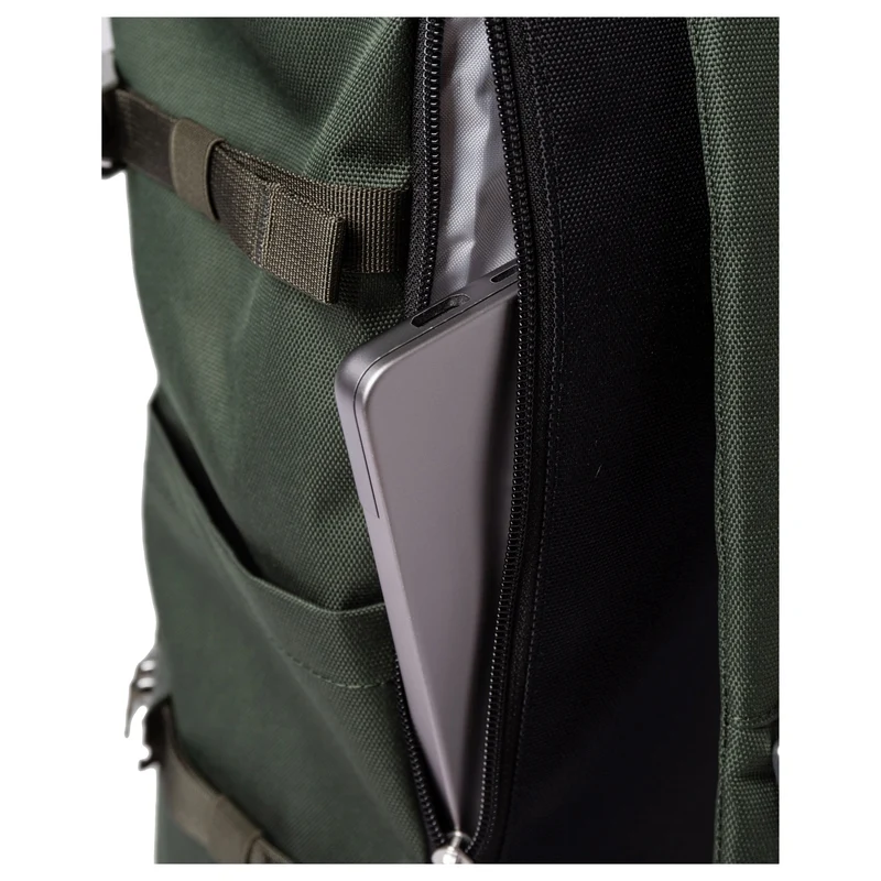 Sandqvist Icon Rolltop - Mochila L 16" 65 cm expandible (dawn Green with dark brown leather)