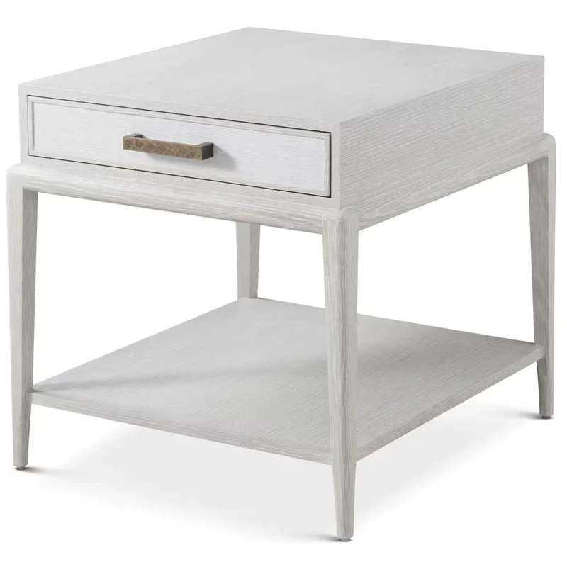 Flagler Side Table with Wallpaper Drawer Front
