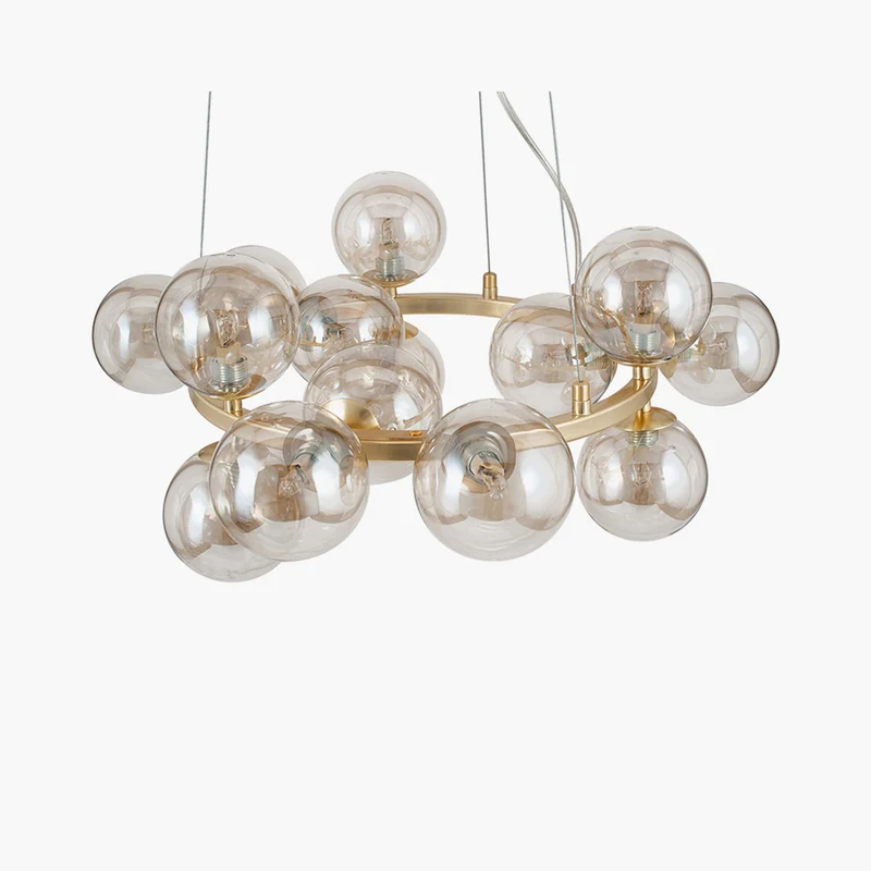 Vecchio Lustre Glass Ball and Gold Metal Pendant | OUTLET