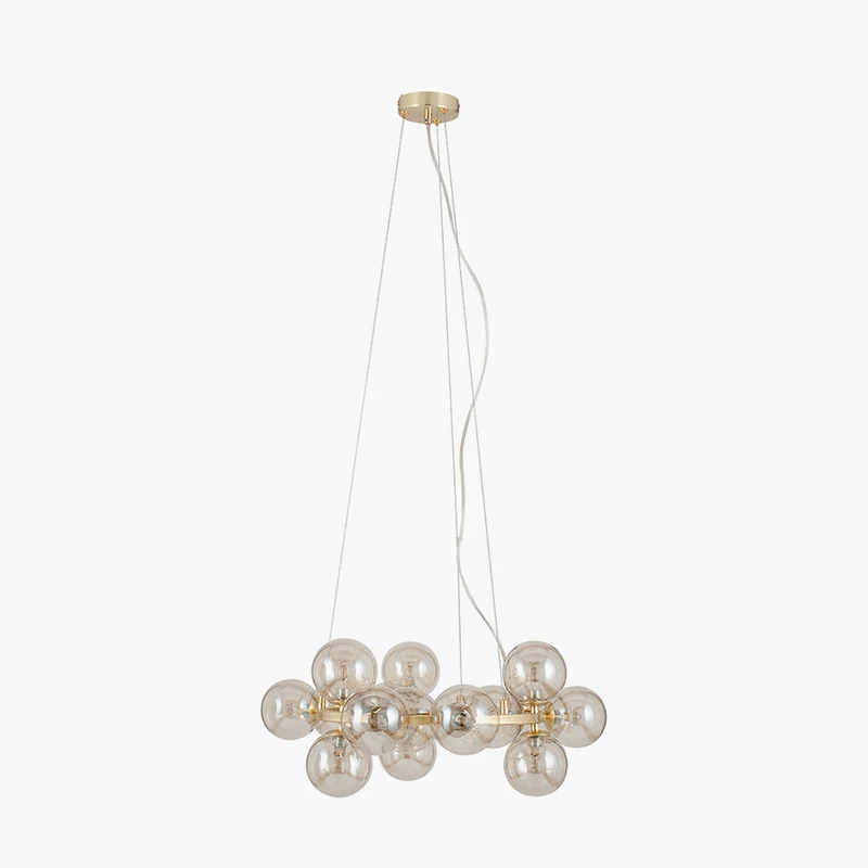 Vecchio Lustre Glass Ball and Gold Metal Pendant | OUTLET